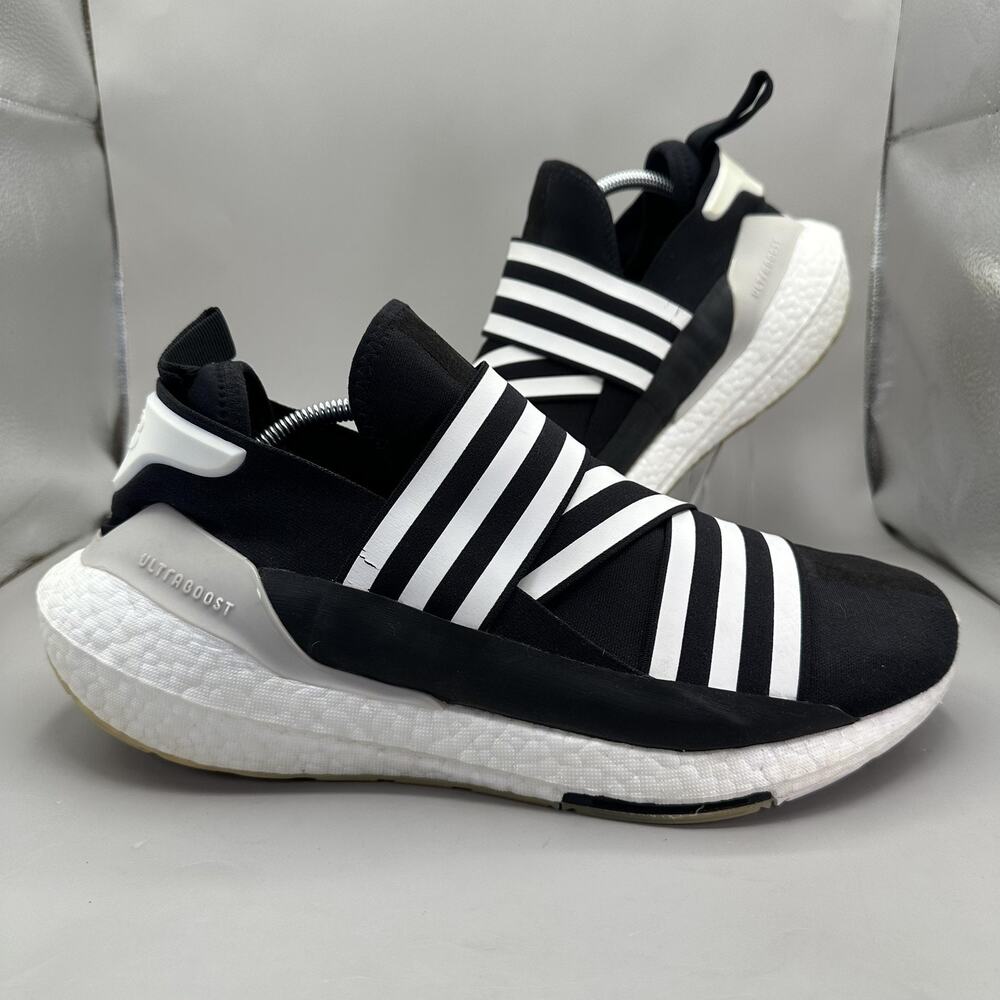 Adidas Y-3 Ultraboost Shoes Mens 12 Black Striped Slip On Sneakers GX1079